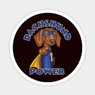 Cute Dachshund Doxie Super Hero with Mask Magnet